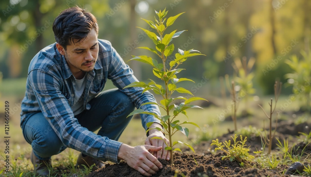Fototapeta premium man in the field