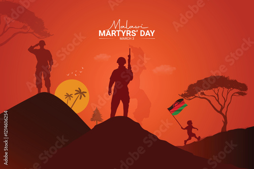 Malawi Martyrs Day Creative Design. Martyrs Day Poster, vector, illustration, March 3.