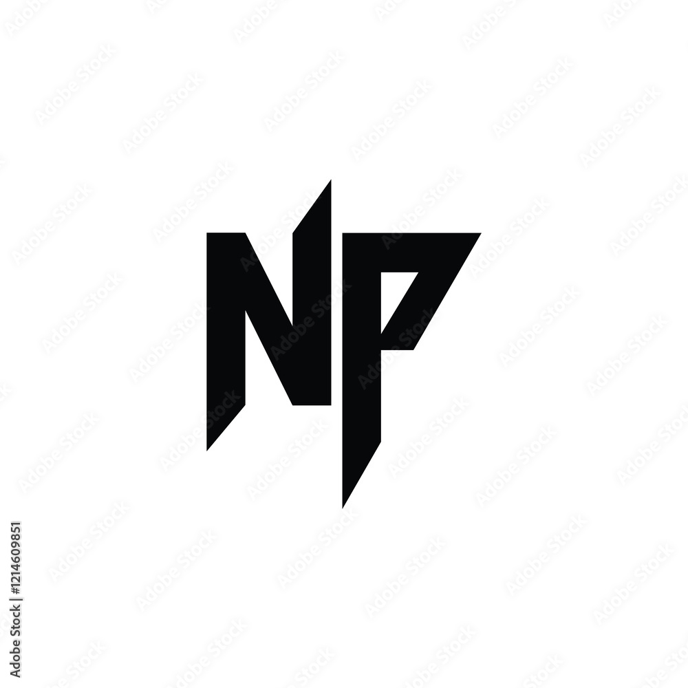 NP monogram logo design letter text name symbol monochrome logotype alphabet character simple logo