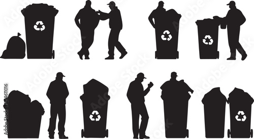 Man with Trash silhouette