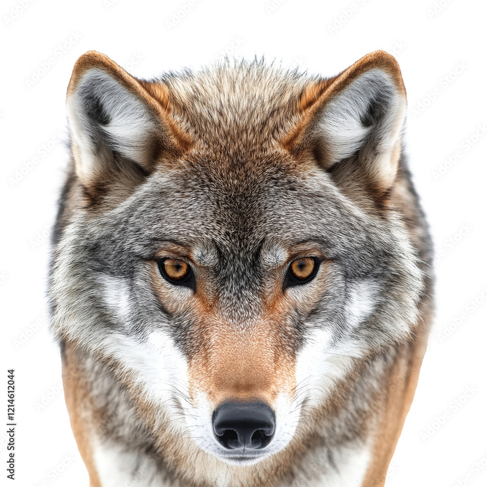 Fototapeta premium wolf looking isolated on white.
