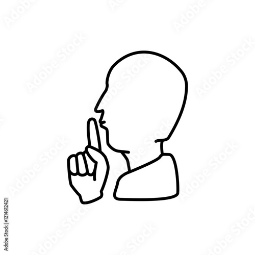 silence icon, simple flat style, illustration, logo sign symbol pictogram template, for ui or ux isolated on white for mobile app, editable