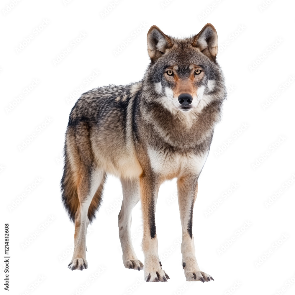 Fototapeta premium wolf looking isolated on white.