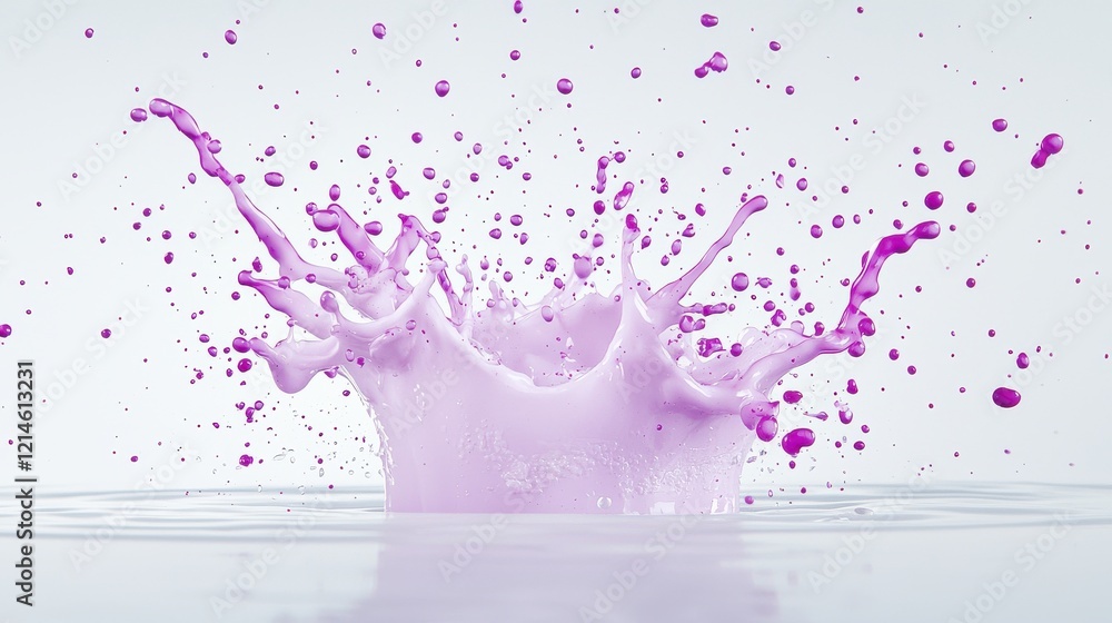 Lavender Liquid Splash, Abstract Background Lavender Liquid Splash, Abstract Background