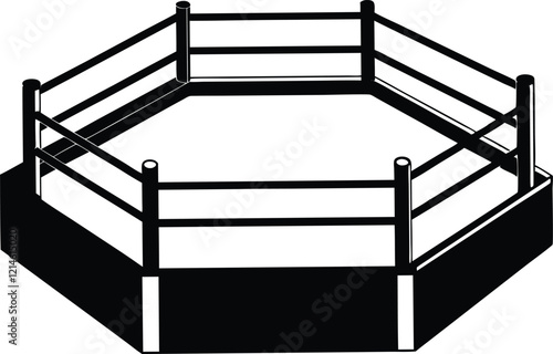 Boxing Ring silhouette,Boxing Ring black vector icon