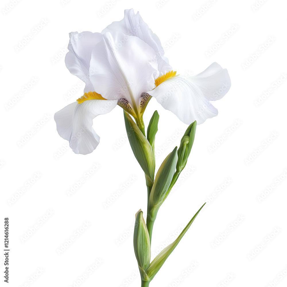 iris blossom, top view, on isolated transparent background iris blossom, top view, on isolated transparent background