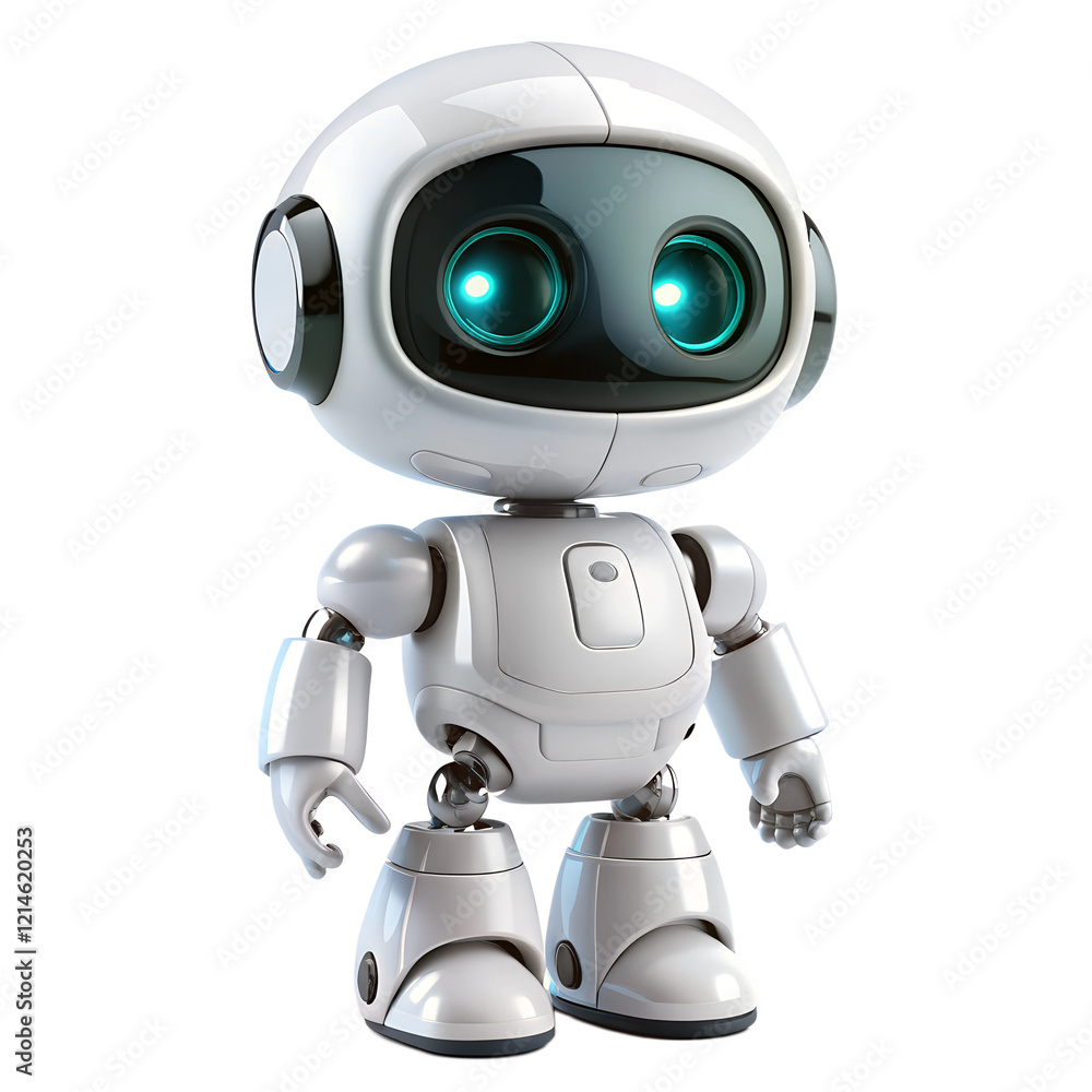 Cute robot with background Cute robot with background