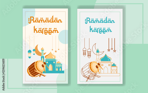 sweet ramadan kareem illustration template