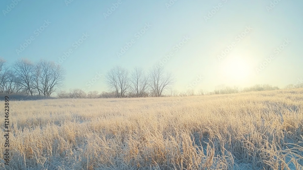 Winter Wonderland: Sun-Kissed Frosty Grass Meadow Sparkling with Crystals - Ultra-Detailed Cinematic Scene Winter Wonderland: Sun-Kissed Frosty Grass Meadow Sparkling with Crystals - Ultra-Detailed Cinematic Scene