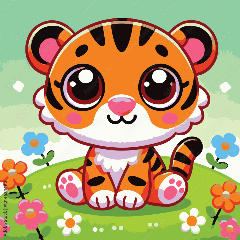 Cute tiger baby vector art illustration 06 Cute tiger baby vector art illustration 06