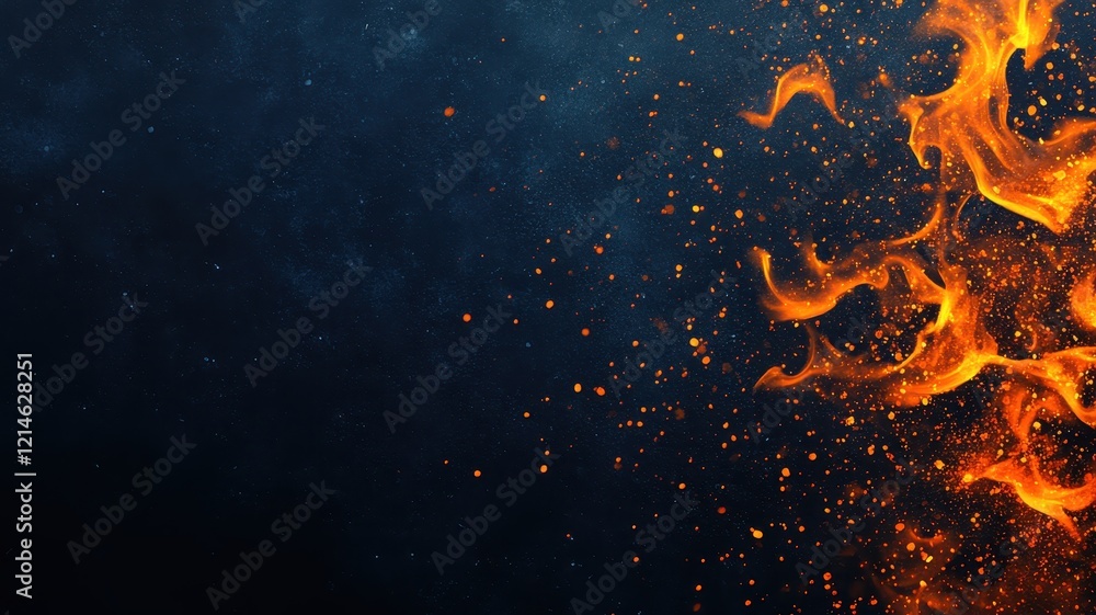 Intense fire erupts at border high flames and sparks create dramatic scene night time abstract photography Intense fire erupts at border high flames and sparks create dramatic scene night time abstract photography