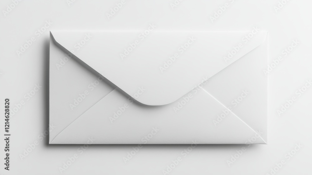 Plain envelope isolated on white background for professional communications minimalist style clean concept Plain envelope isolated on white background for professional communications minimalist style clean concept