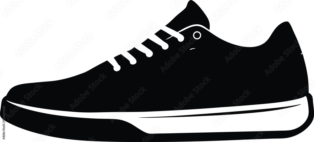 Sneaker silhouette vector,Sneaker black icon illustration Sneaker silhouette vector,Sneaker black icon illustration