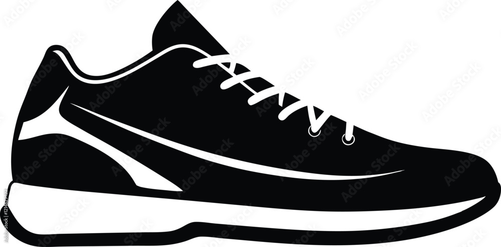 Sneaker silhouette vector,Sneaker black icon illustration Sneaker silhouette vector,Sneaker black icon illustration