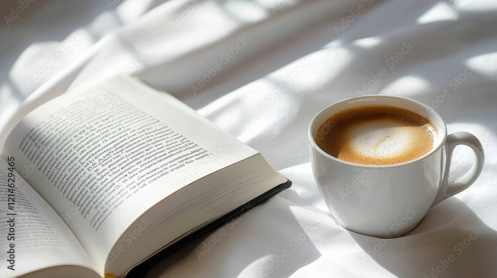 Steaming Coffee with Book Steaming Coffee with Book