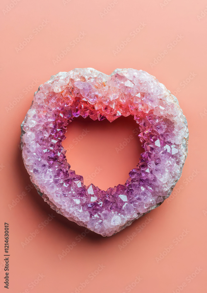 Heart shaped crystal geode with pink and lavender hues Heart shaped crystal geode with pink and lavender hues