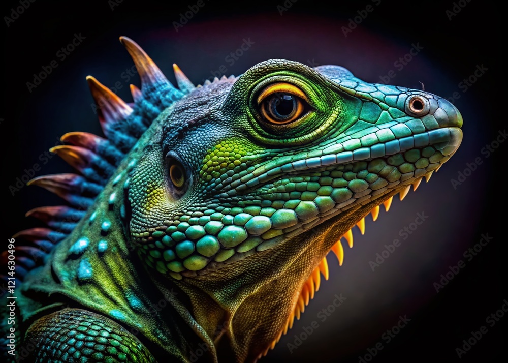 Fototapeta premium Silhouette of a Basilisk Head - Mysterious Mythical Creature