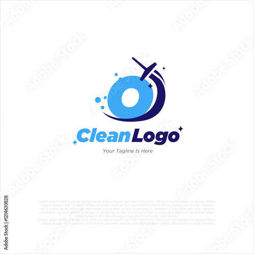Letter O with windows cleaning logo and swoosh