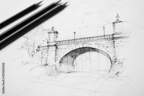 Wallpaper Mural Drawing A Bridge, Generative AI Torontodigital.ca