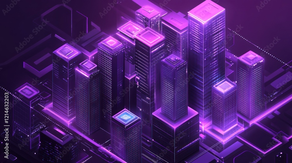 Neon Cityscape: A Futuristic Digital Metropolis Neon Cityscape: A Futuristic Digital Metropolis