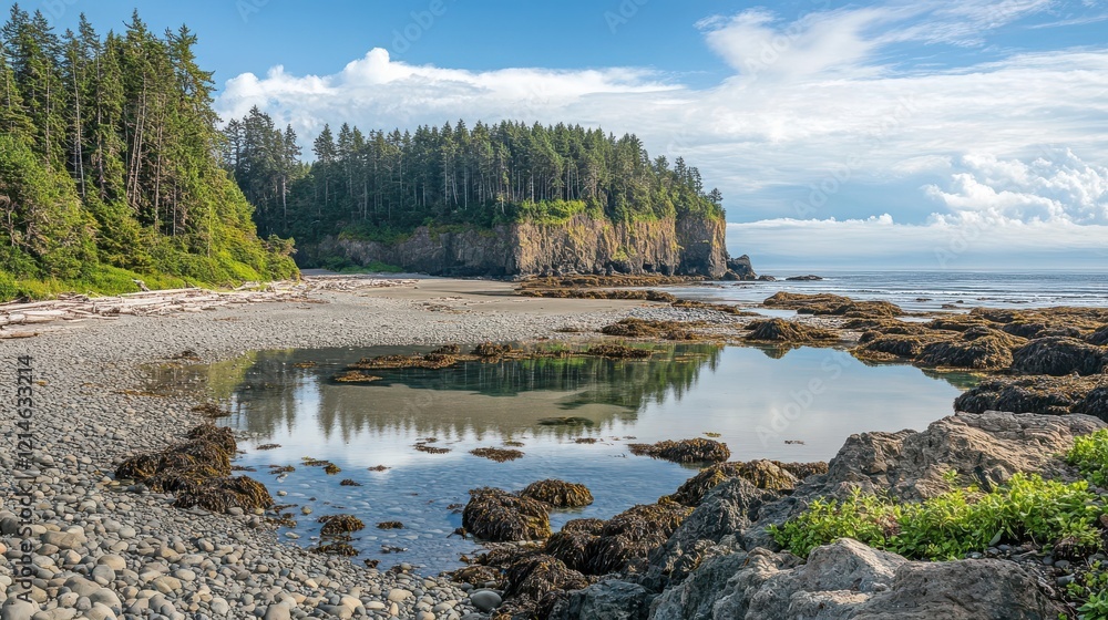 Fototapeta premium Dynamic Coastal Tide Pools with Diverse Species