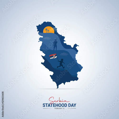 Serbia Statehood Day. Statehood Day creative Design for social media post