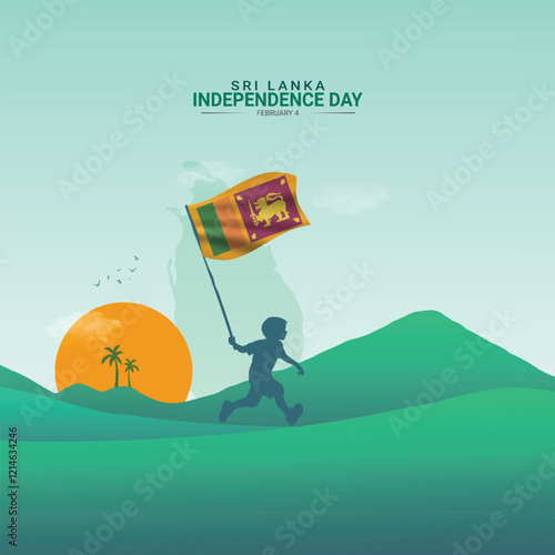 Independence Day of Sri Lanka. Sri Lanka independence Day creative Design for social media post