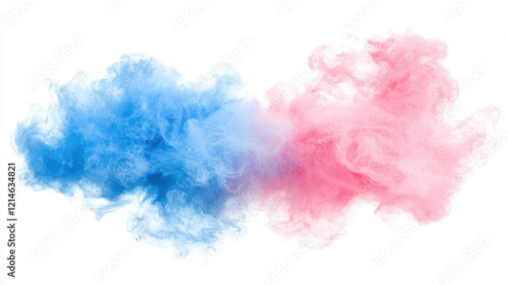 Fototapeta premium Dreamy Soft Blue and Pink Watercolor Gradient Abstract Background Design