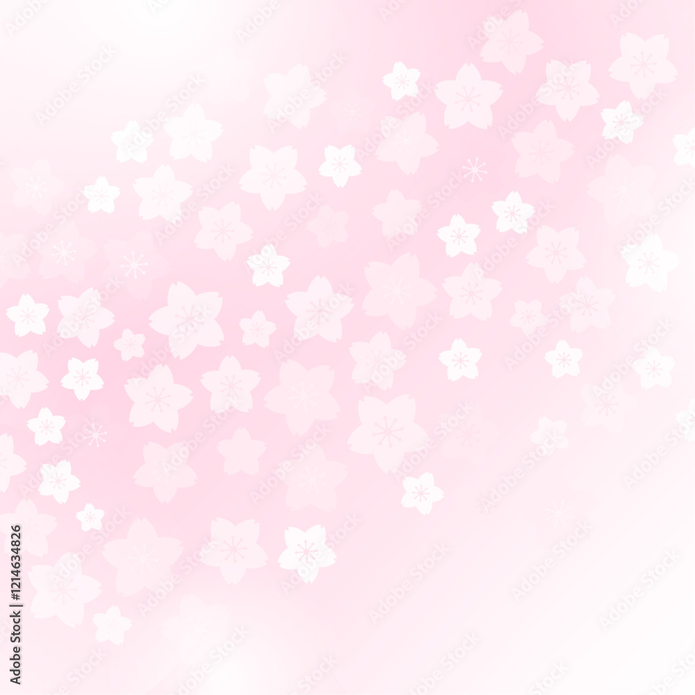 春のイメージ。桜が満開のベクターイラスト背景素材。