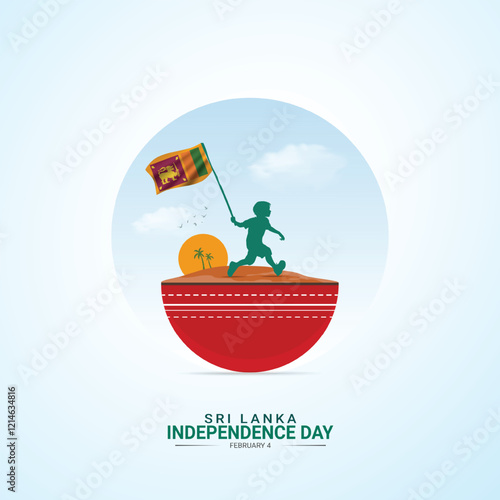 Independence Day of Sri Lanka. Sri Lanka independence Day creative Design for social media post