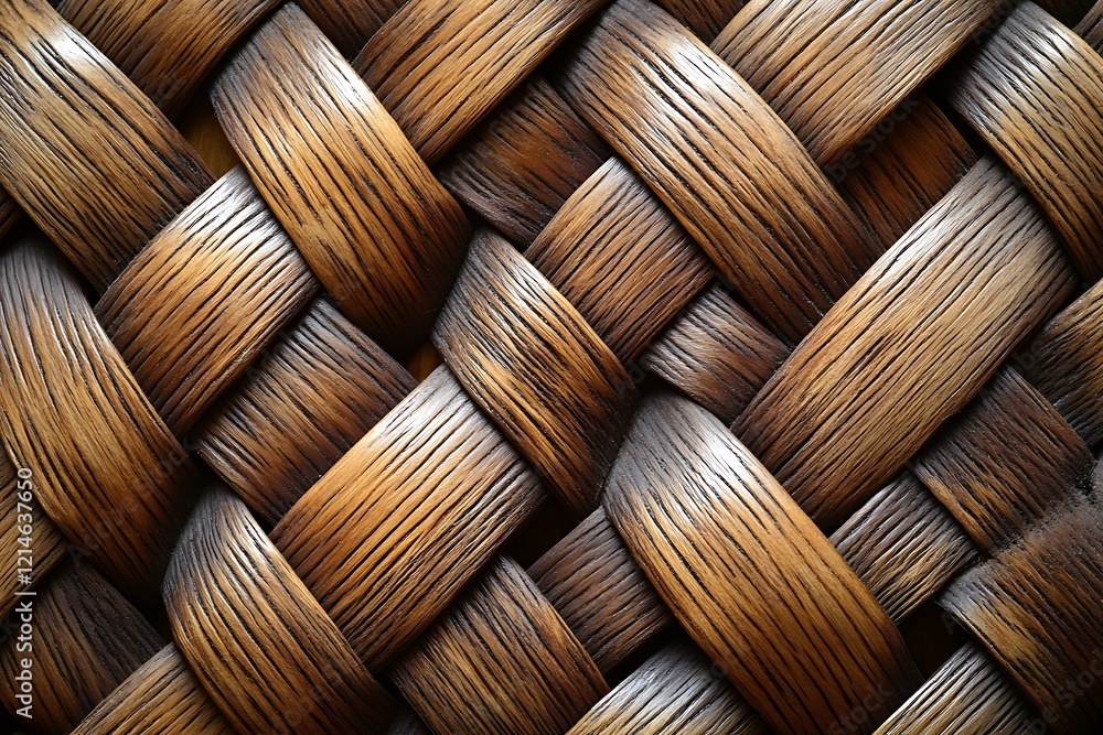 Obraz premium Close-up of intricate woven wood texture