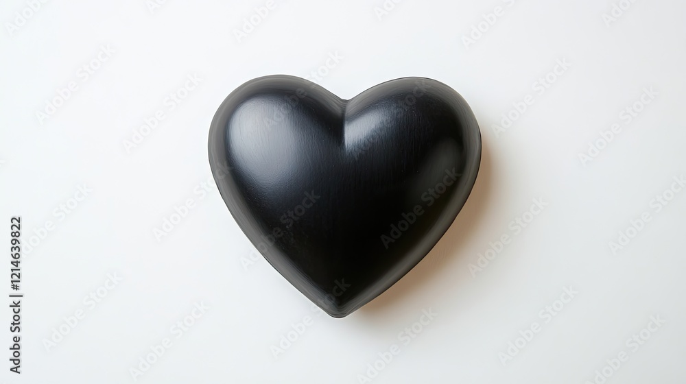 Simple black heart shape, centered on a white background for a classic and timeless look Simple black heart shape, centered on a white background for a classic and timeless look