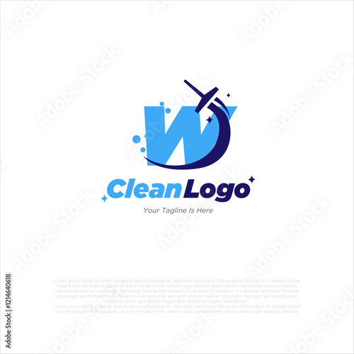 Free Download Letter W with windows cleaning logo and swoosh - GFXLoad