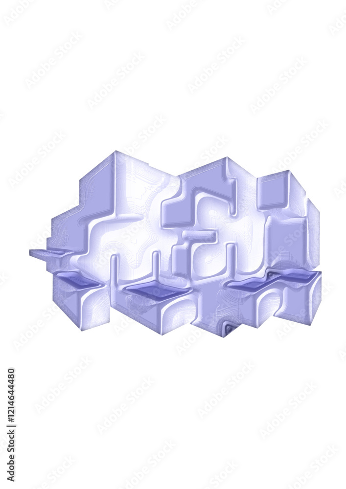 Fototapeta premium Abstract blue background with cubes.
