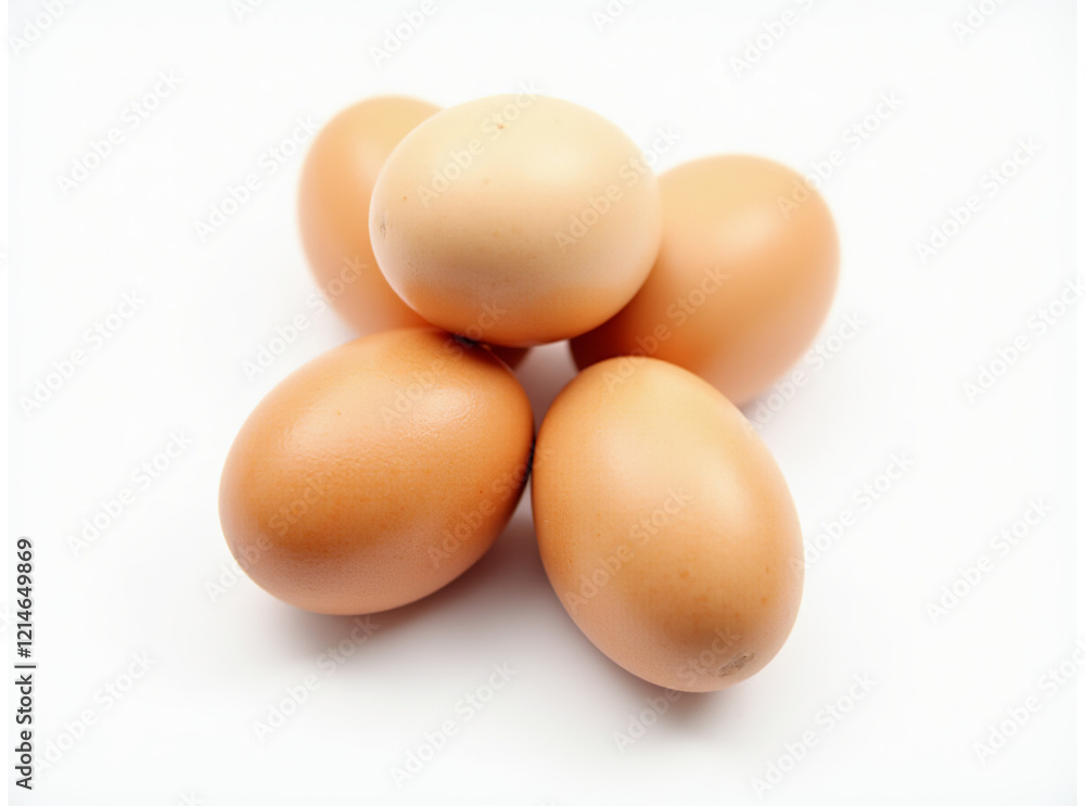 Pile Of Eggs. Chicken Brown Eggs Isolated Pile Of Eggs. Chicken Brown Eggs Isolated