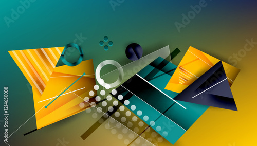 Abstract background geometric design with colorful gradients