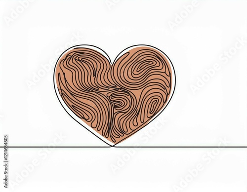 heart shape continuous linear art doodle drawing  illustration love one line symbol photo