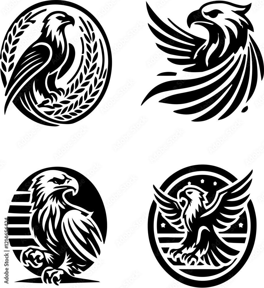 Obraz premium eagle, eagle logo set, eagle silhouette, eagle logo