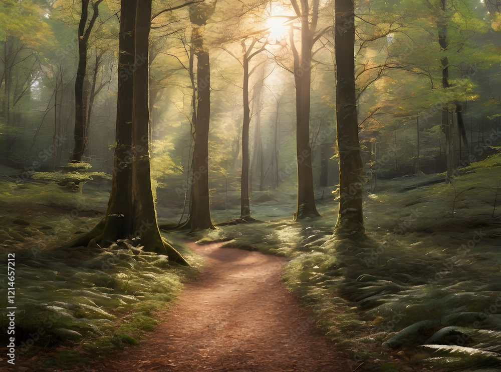 Obraz premium Dense Forest Path
