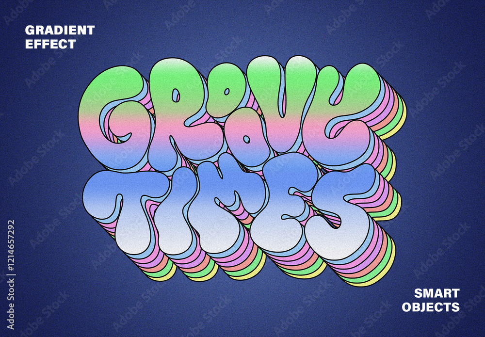 Volume Text Gradient Volume Text & Logo Effect Mockup Stock Template | Adobe Stock