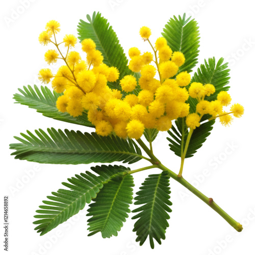 Mimosa flower isolated on transparent background photo