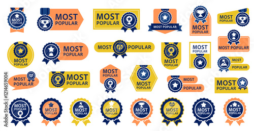 Most popular badge collection for promotion vector set