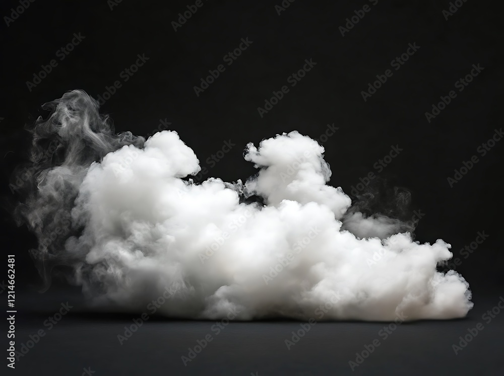 Naklejka premium White clouds vector set, isolated on a black background