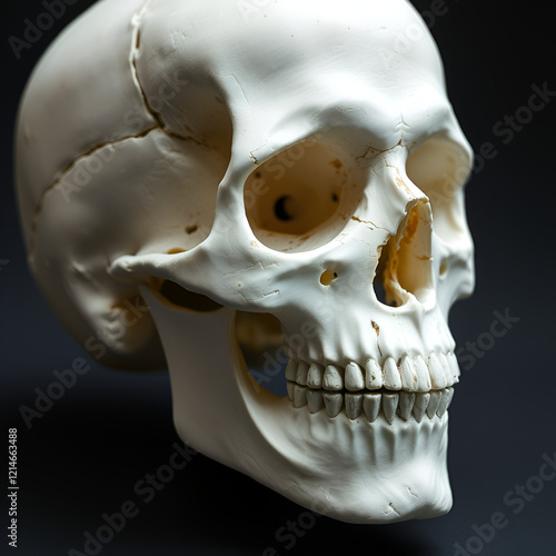 A plaster cast of a human skull photo