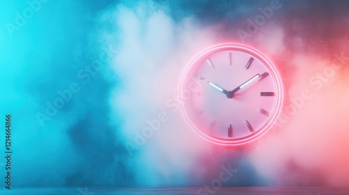 Wallpaper Mural Mystical clock surrounded by fog studio setting digital abstract design close-up view time concept Torontodigital.ca