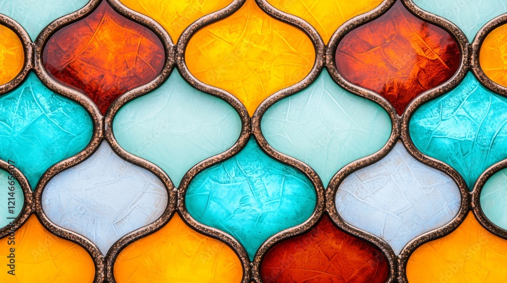 Colorful glass mosaic pattern, intricate design, textured background, home decor Colorful glass mosaic pattern, intricate design, textured background, home decor