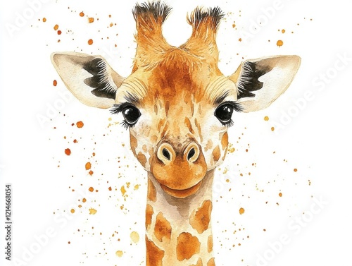 A giraffe with a big smile on its face photo