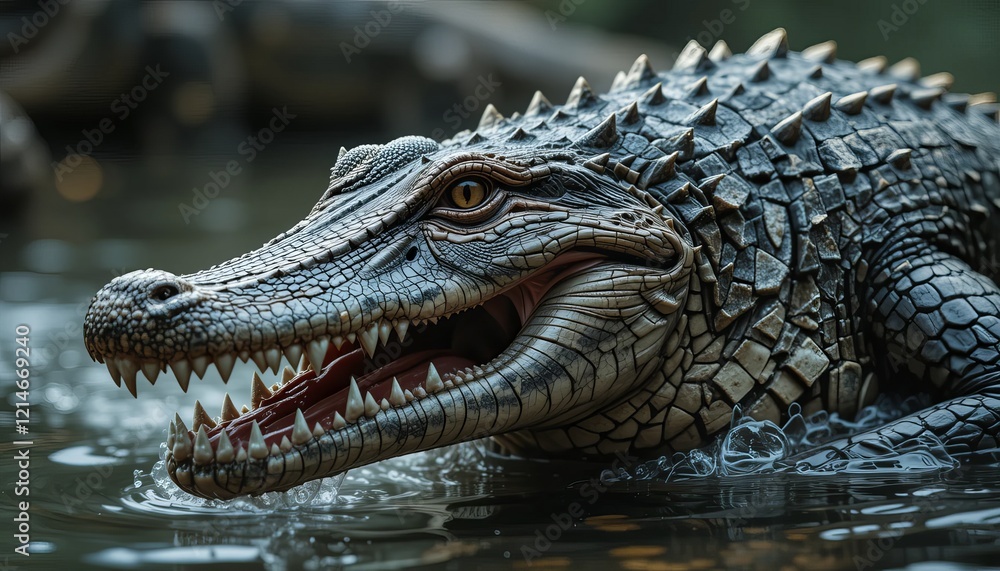 Fototapeta premium A crocodile with the predatory instincts and pack mentality of a wolf.