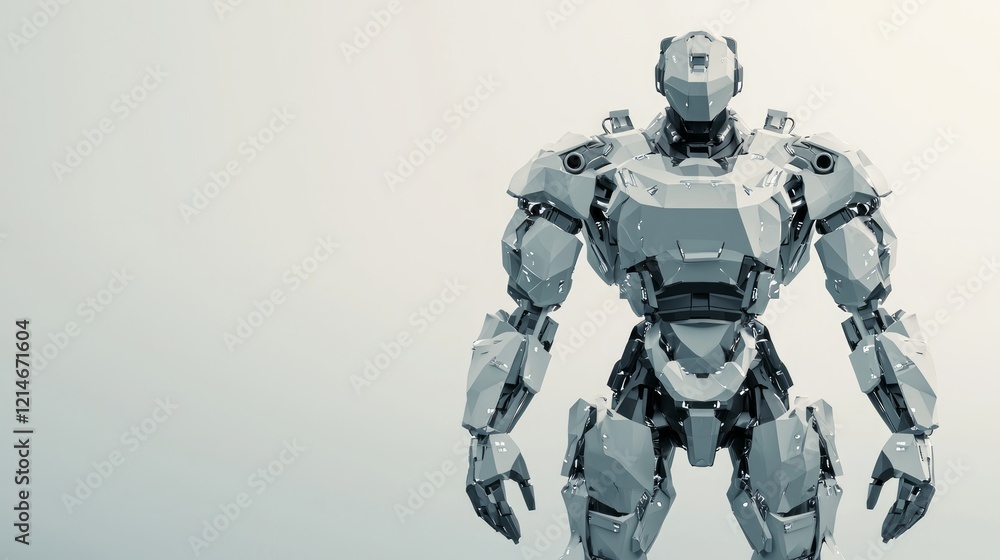 Futuristic Low-Poly Robot Character in T-Pose with Mint and Grey Polygons Emphasizing Joints - Ultra-Detailed Cinematic Image Futuristic Low-Poly Robot Character in T-Pose with Mint and Grey Polygons Emphasizing Joints - Ultra-Detailed Cinematic Image