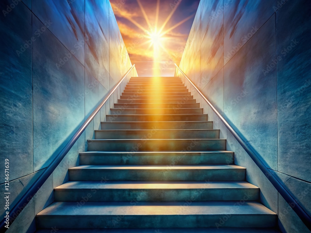 Fototapeta premium Abstract Staircase Ascending to Light, Conceptual Photography
